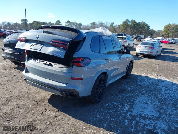 2025 BMW X5 M60i with VIN 5UX33EU08S9X68091, listed as a IAAI auction lot 41246321 with 10 mi miles. Bid and sale history available at carsss.com. Image 4.