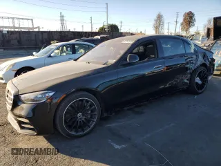 2023 Mercedes-Benz S 500 with VIN W1K6G6DBXPA174432, listed as a Copart auction lot 87767875 with 24,673 mi miles and Salvage title. Bid and sale history available at DreamBid. Image 1.