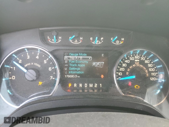 2014 Ford F-150 XL with VIN 1FTFW1ET1EFA43915, listed as a Copart auction lot 53135585 with 176,680 mi miles and Salvage title. Bid and sale history available at DreamBid. Image 9.