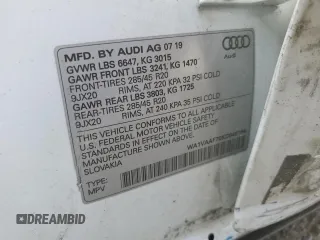 2019 Audi Q7 Prestige with VIN WA1VAAF70KD048164, listed as a Copart auction lot 63155855 with Not provided miles and Salvage title. Bid and sale history available at DreamBid. Image 14.