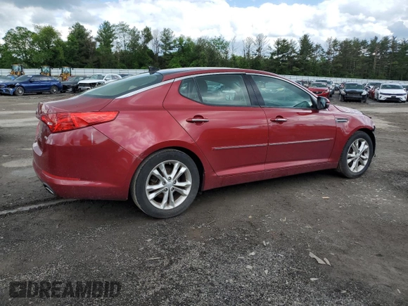 2013 Kia Optima EX z VIN 5XXGN4A72DG245695, wystawiony jako Copart lot #57225035 z przebiegiem 80 005 mil mil oraz Szkoda całkowita • Salvage title. Historia ofert i sprzedaży dostępna na DreamBid. Obrazek 3.