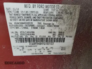 2015 Ford Taurus SEL with VIN 1FAHP2H84FG102122, listed as a Copart auction lot 57792735 with 139,288 mi miles and Clean title. Bid and sale history available at DreamBid. Image 12.