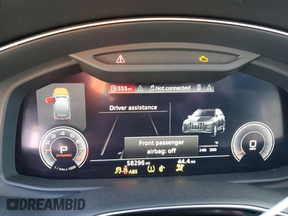 2020 Audi Q7 Premium Plus with VIN WA1LJAF73LD011022, listed as a Copart auction lot 88948205 with 58,296 mi miles and Salvage title. Bid and sale history available at DreamBid. Image 9.