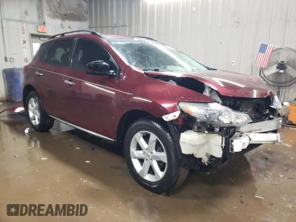 2009 Nissan Murano S with VIN JN8AZ18W29W149162, listed as a Copart auction lot 44407305 with 127,578 mi miles and Salvage Title. Bid and sale history available at carsss.com. Image 4.