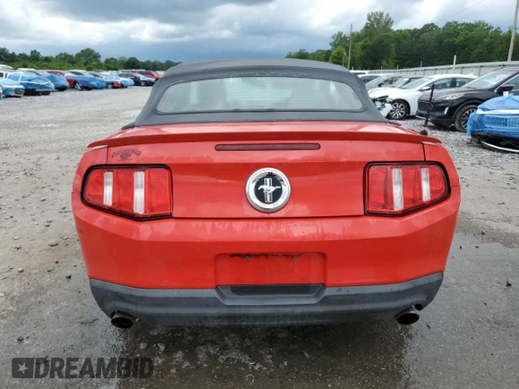 2012 Ford Mustang V6 with VIN 1ZVBP8EMXC5257153, listed as a Copart auction lot 58206405 with 188,460 mi miles and Salvage title. Bid and sale history available at DreamBid. Image 6.