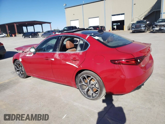 2019 Alfa Romeo Giulia Sport with VIN ZARFAMAN2K7612385, listed as a Copart auction lot 81651414 with 28,954 mi miles and Salvage Title. Bid and sale history available at carsss.com. Image 2.