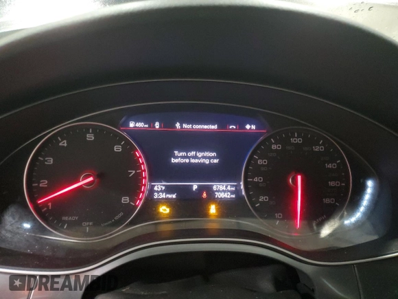2017 Audi A7 Premium Plus with VIN WAUW2AFCXHN001258, listed as a Copart auction lot 38078894 with 70,642 mi miles. Bid and sale history available at carsss.com. Image 9.