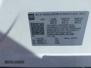 2024 Chevrolet Equinox LS with VIN 3GNAX5EG6RL281165, listed as a IAAI auction lot 41850451 with 11,475 mi miles. Bid and sale history available at carsss.com. Image 9.