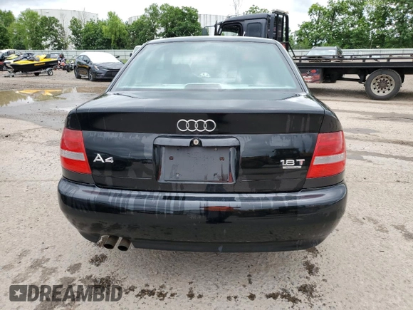 2001 Audi A4 with VIN WAUDC68D31A138398, listed as a Copart auction lot 63600565 with 224,204 mi miles and Salvage title. Bid and sale history available at DreamBid. Image 6.