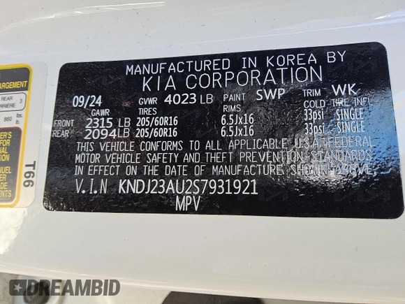 2025 Kia Soul LX with VIN KNDJ23AU2S7931921, listed as a Copart auction lot 53174045 with 11,324 mi miles and Salvage Title. Bid and sale history available at carsss.com. Image 13.