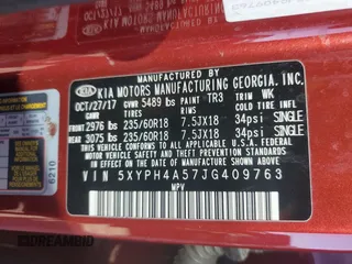 2018 Kia Sorento EX with VIN 5XYPH4A57JG409763, listed as a Copart auction lot 87258384 with 134,296 mi miles and Salvage Title. Bid and sale history available at DreamBid. Image 15.