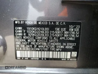 2024 Honda HR-V LX with VIN 3CZRZ1H33RM727087, listed as a Copart auction lot 42798335 with 10,722 mi miles and Salvage Title. Bid and sale history available at carsss.com. Image 15.