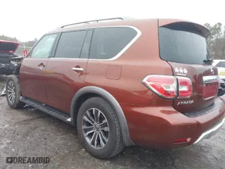 2018 Nissan Armada SL with VIN JN8AY2NC2J9550989, listed as a IAAI auction lot 41552755 with 143,504 mi miles. Bid and sale history available at carsss.com. Image 3.
