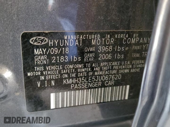 2018 Hyundai Elantra GT with VIN KMHH35LE5JU067620, listed as a Copart auction lot 72066304 with 0 mi miles and Salvage Title. Bid and sale history available at carsss.com. Image 12.