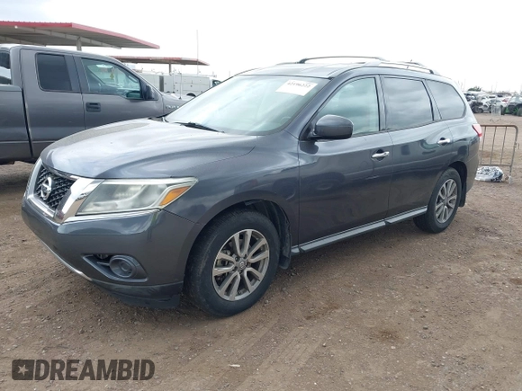 2014 Nissan Pathfinder SL with VIN 5N1AR2MNXEC635496, listed as a IAAI auction lot 42196222 with 177,254 mi miles and . Bid and sale history available at DreamBid. Image 2.