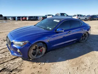 2020 Genesis G70 3.3T with VIN KMTG34LE8LU049126, listed as a Copart auction lot 79768854 with 47,158 mi miles and Salvage Title. Bid and sale history available at carsss.com. Image 1.
