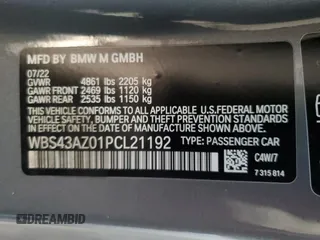 2023 BMW M4 Competition xDrive with VIN WBS43AZ01PCL21192, listed as a Copart auction lot 83487684 with 12,691 mi miles and Salvage Title. Bid and sale history available at carsss.com. Image 12.