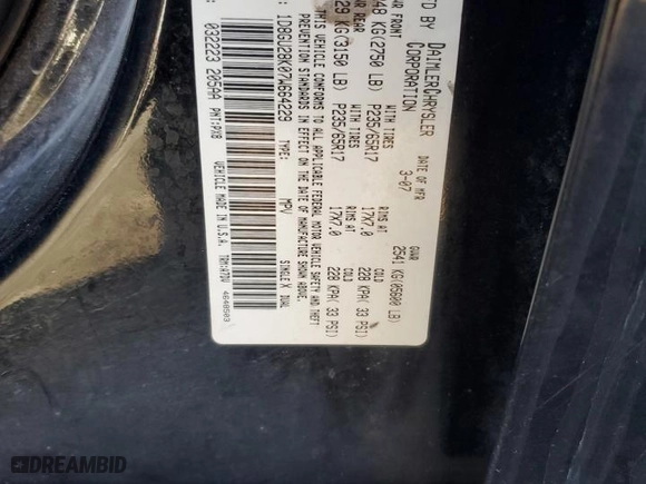 2007 Dodge Nitro SXT with VIN 1D8GU28K07W664229, listed as a Copart auction lot 47071265 with 256,505 mi miles and Salvage Title. Bid and sale history available at carsss.com. Image 14.