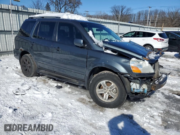 2003 Honda Pilot EX z VIN 2HKYF18563H607437, wystawiony jako Copart lot #46503435 z przebiegiem 107 286 mil mil oraz Szkoda całkowita • Salvage title. Historia ofert i sprzedaży dostępna na DreamBid. Obrazek 4.