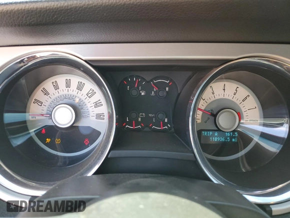 2012 Ford Mustang V6 Premium with VIN 1ZVBP8AM0C5264957, listed as a Copart auction lot 47693555 with 118,936 mi miles and Salvage Title. Bid and sale history available at carsss.com. Image 9.