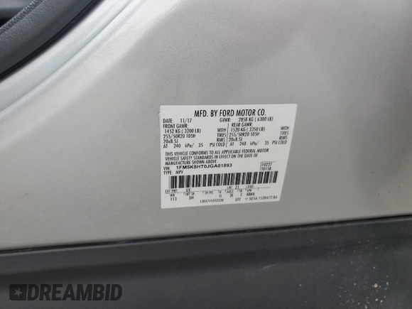 2018 Ford Explorer Platinum with VIN 1FM5K8HT0JGA01893, listed as a Copart auction lot 58896355 with 77,186 mi miles and Salvage title. Bid and sale history available at DreamBid. Image 13.