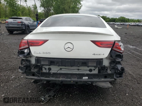 2021 Mercedes-Benz CLA 250 with VIN W1K5J4HB6MN176338, listed as a Copart auction lot 57954255 with 41,503 mi miles and Salvage title. Bid and sale history available at DreamBid. Image 6.