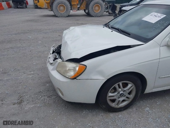 2005 Kia Spectra LX with VIN KNAFE121155143876, listed as a IAAI auction lot 41754233 with NaN miles. Bid and sale history available at carsss.com. Image 6.