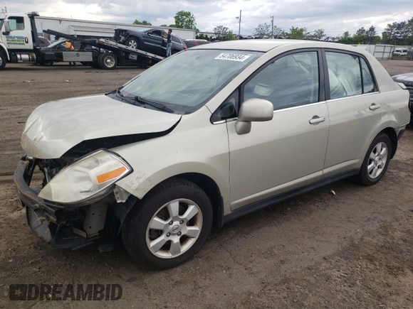 2008 Nissan Versa 1.8 S with VIN 3N1BC11E08L363075, listed as a Copart auction lot 54706934 with 116,191 mi miles and Salvage Title. Bid and sale history available at carsss.com. Image 1.