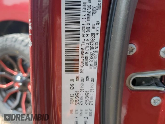 2015 Ram 1500 Big Horn with VIN 3C6RR7LT8FG709928, listed as a Copart auction lot 60575225 with 158,028 mi miles and Salvage title. Bid and sale history available at DreamBid. Image 12.