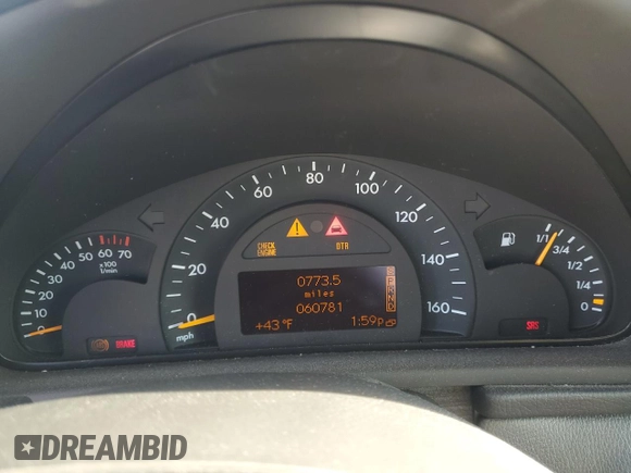 2002 Mercedes-Benz C 230/260/280/320 with VIN WDBRF64J62F199159, listed as a Copart auction lot 87456334 with 60,781 mi miles and Clean Title. Bid and sale history available at DreamBid. Image 9.