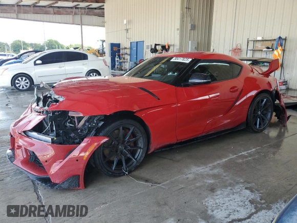 2023 Toyota Supra 3.0 with VIN WZ1DB0G05PW059555, listed as a Copart auction lot 58417825 with 20,026 mi miles and Salvage title. Bid and sale history available at DreamBid. Image 1.