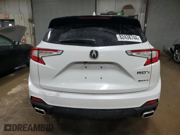 2023 Acura RDX with VIN 5J8TC2H32PL017259, listed as a Copart auction lot 82438744 with 0 mi miles and Salvage Title. Bid and sale history available at carsss.com. Image 6.