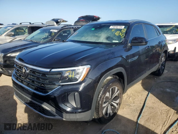 2024 Volkswagen Atlas SE with VIN 1V2DE2CA9RC234263, listed as a Copart auction lot 74840754 with 12,247 mi miles and Non repairable. Bid and sale history available at DreamBid. Image 1.