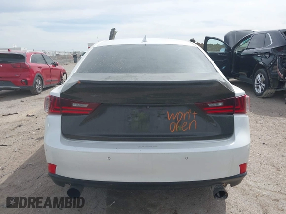 2014 Lexus IS 350 with VIN JTHBE1D26E5000623, listed as a IAAI auction lot 41788402 with 171,059 mi miles. Bid and sale history available at carsss.com. Image 17.