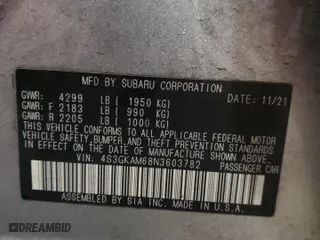 2022 Subaru Impreza Sport with VIN 4S3GKAM68N3603782, listed as a Copart auction lot 42835915 with 60,878 mi miles and Salvage Title. Bid and sale history available at carsss.com. Image 12.