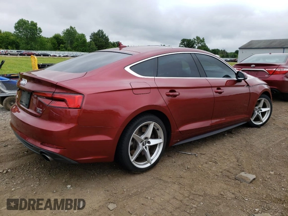 2018 Audi A5 Sportback Premium Plus with VIN WAUENCF54JA006730, listed as a Copart auction lot 57540973 with 87,756 mi miles. Bid and sale history available at carsss.com. Image 3.