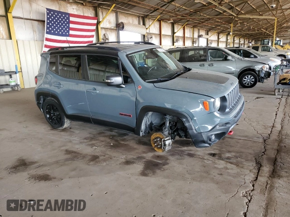 2018 Jeep Renegade Trailhawk with VIN ZACCJBCB9JPH79512, listed as a Copart auction lot 52190995 with 55,121 mi miles and Salvage title. Bid and sale history available at DreamBid. Image 4.