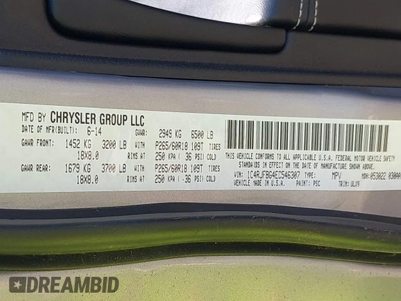 2014 Jeep Grand Cherokee Limited with VIN 1C4RJFBG4EC546307, listed as a IAAI auction lot 42168995 with 199,538 mi miles. Bid and sale history available at carsss.com. Image 9.