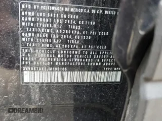 2018 Volkswagen Tiguan S с VIN 3VV0B7AX2JM105105, выставлен на аукционе Copart как лот 55282085 с пробегом 153 133 миль миль и На запчасти • Non repairable. История ставок и продаж доступна на DreamBid. Изображение 14.