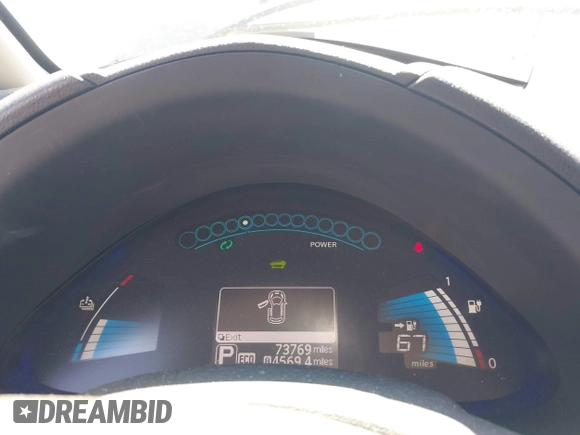 2015 Nissan LEAF SL with VIN 1N4AZ0CP8FC303950, listed as a IAAI auction lot 42396987 with 73,769 mi miles and . Bid and sale history available at DreamBid. Image 7.