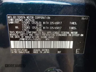 2018 Toyota RAV4 XLE with VIN JTMWFREV9JJ165655, listed as a IAAI auction lot 42138998 with 123,569 mi miles and . Bid and sale history available at carsss.com. Image 9.