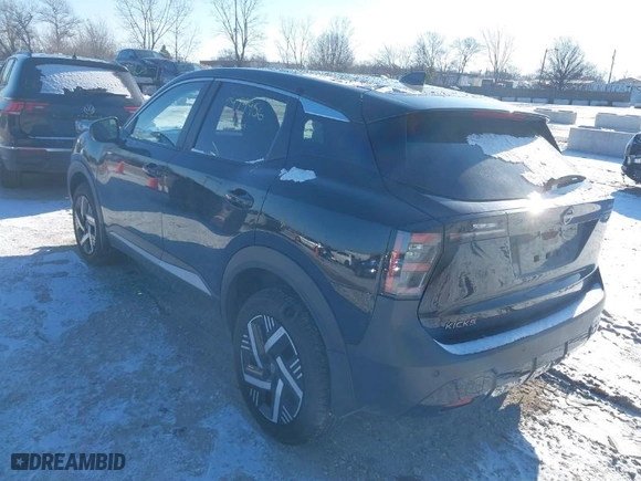 2025 Nissan Kicks SV with VIN 3N8AP6CA1SL320770, listed as a IAAI auction lot 41223395 with 1,364 mi miles. Bid and sale history available at carsss.com. Image 3.