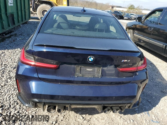 2021 BMW M3 with VIN WBS53AY06MFL37453, listed as a Copart auction lot 44033564 with 21,598 mi miles and Salvage Title. Bid and sale history available at carsss.com. Image 6.
