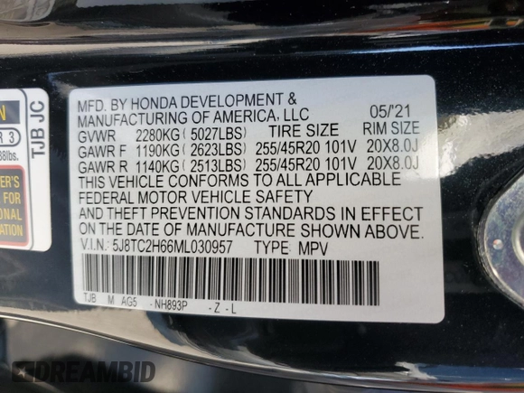 2021 Acura RDX w/A-Spec Package с VIN 5J8TC2H66ML030957, выставлен на аукционе Copart как лот 60700685 с пробегом 58 298 миль миль и Списание • Salvage title. История ставок и продаж доступна на DreamBid. Изображение 14.