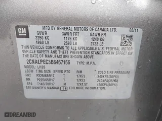 2011 Chevrolet Equinox LT w/2LT with VIN 2CNALPEC3B6467166, listed as a IAAI auction lot 41912434 with 83,620 mi miles. Bid and sale history available at carsss.com. Image 9.