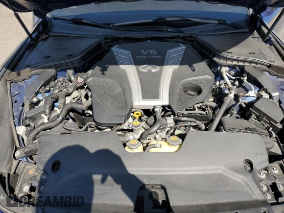 2018 Infiniti Q60 Red Sport 400 with VIN JN1FV7EL4JM631175, listed as a Copart auction lot 54828705 with 55,084 mi miles and Salvage title. Bid and sale history available at DreamBid. Image 11.