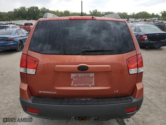 2009 Kia Borrego EX with VIN KNDJH741995012866, listed as a Copart auction lot 72178994 with 168,761 mi miles and Clean Title. Bid and sale history available at carsss.com. Image 6.