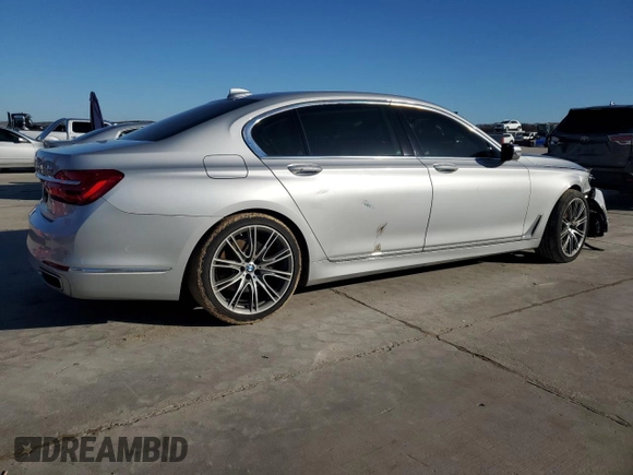 2018 BMW 7 Series 750i with VIN WBA7F0C57JGM23653, listed as a Copart auction lot 43462555 with 62,853 mi miles and Salvage Title. Bid and sale history available at carsss.com. Image 3.