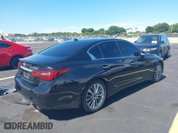 2019 Infiniti Q50 Sport with VIN JN1EV7AP8KM543137, listed as a IAAI auction lot 42602595 with 37,523 mi miles and . Bid and sale history available at DreamBid. Image 4.