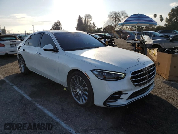 2023 Mercedes-Benz S-Class S 500 with VIN W1K6G6DB3PA210705, listed as a Copart auction lot 42820065 with 5,078 mi miles and Salvage Title. Bid and sale history available at carsss.com. Image 4.